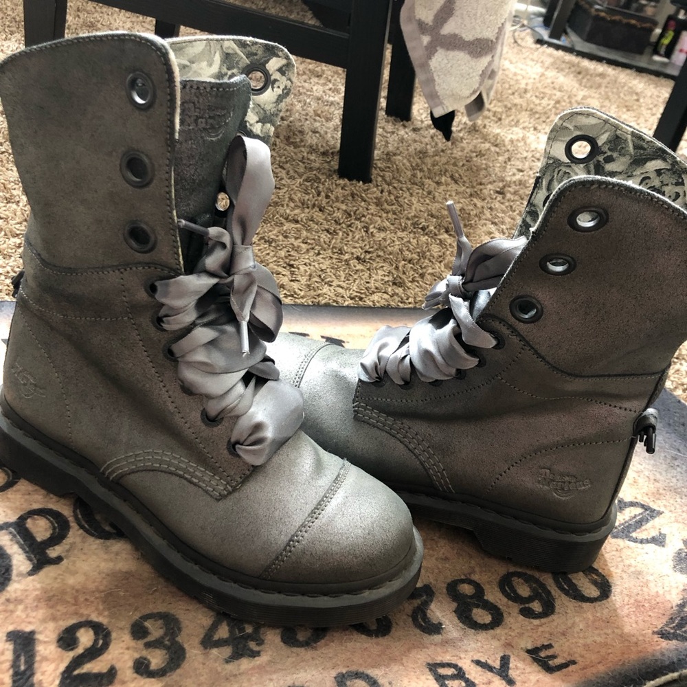 Silver Dr Martens Triumph Boot